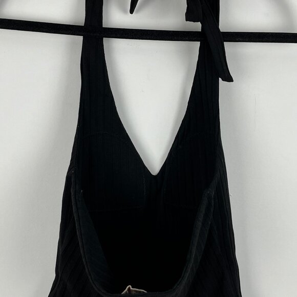 Mooloola Top Camisole Size 10 Black Sleeveless Halter Neck Cropped Lined Stretch - Picture 8 of 9